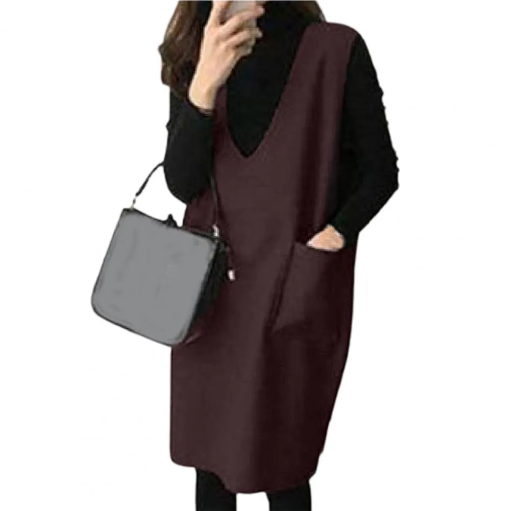 Vest Dress Solid Color Sleeveless Elegant Warm Long sold by Body Central product image thumbnail 3