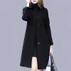 Wool Mid Length Single Breasted Slim Blended Coat sold by Body Central