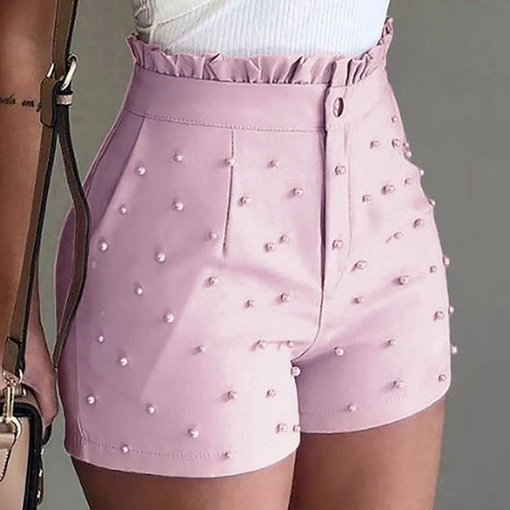 Embroidered Flares Skinny High Waist Shorts sold by Body Central