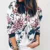 Retro Floral Zipper Up Outwear Bomber sold by Body Central