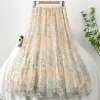Floral Elastic High Waist Mesh Midi Skirt sold by Body Central