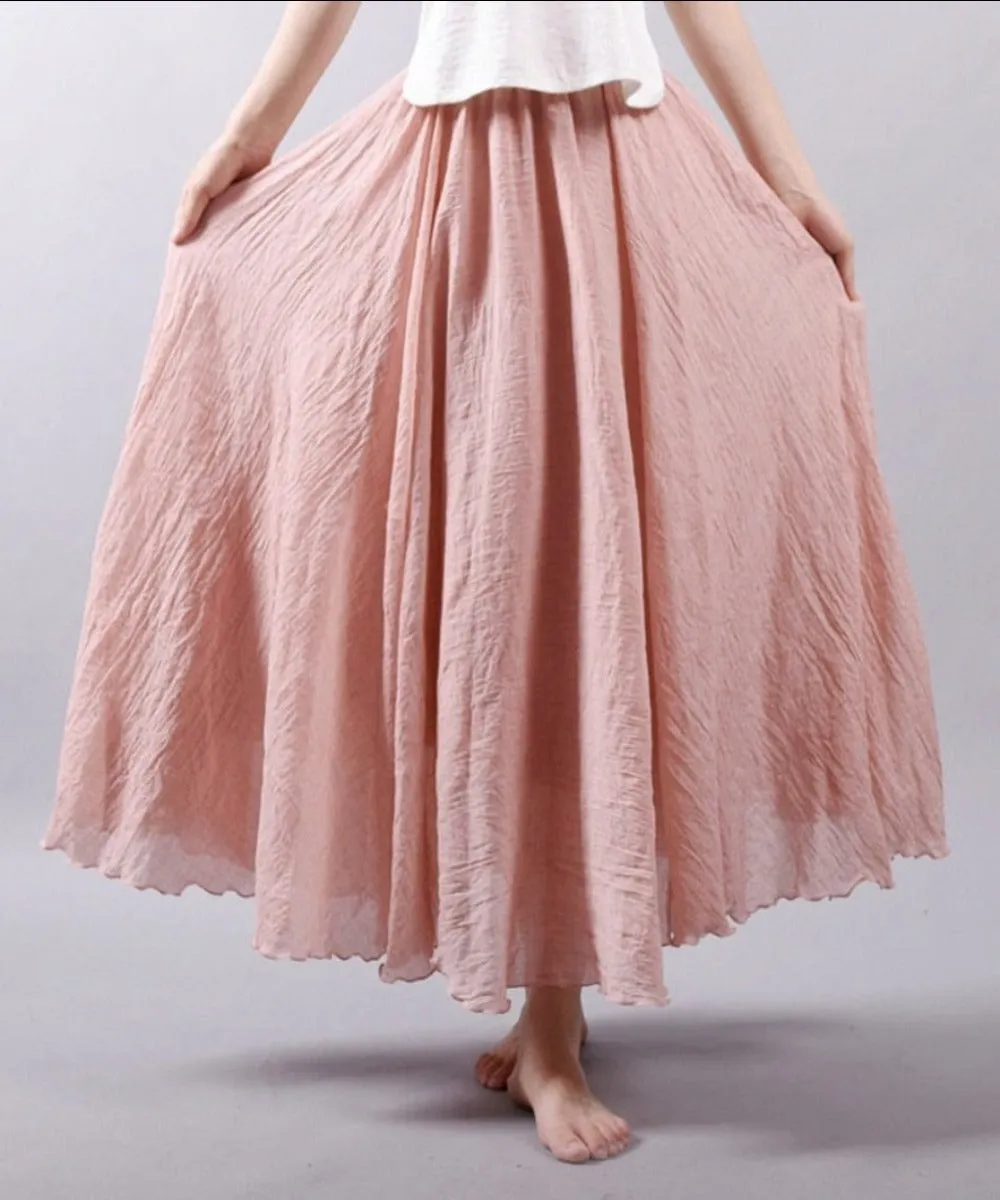 Elegant High Waist Linen Maxi Skirt sold by Body Central
