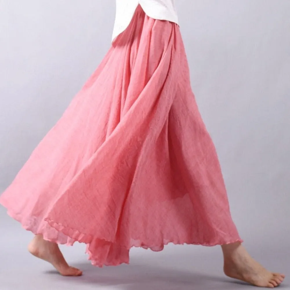 Elegant High Waist Linen Maxi Skirt sold by Body Central product image thumbnail 3