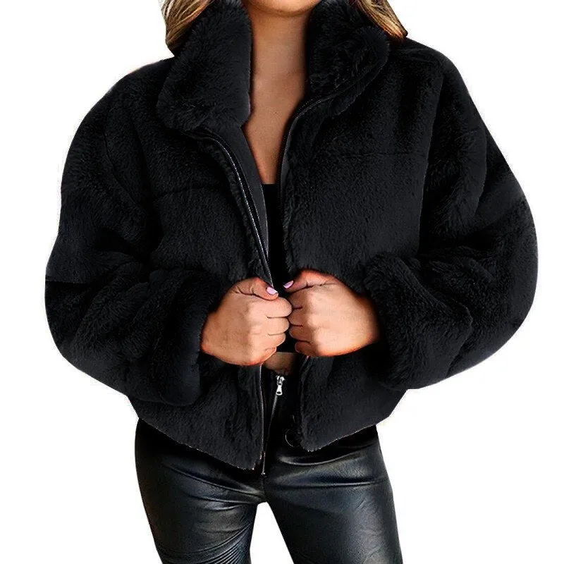 Cropped Fluffy Faux Fur Overcoat sold by Body Central product image thumbnail 3
