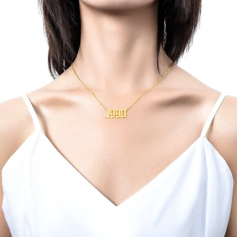 Year Number Pendant Long Chain Necklace sold by Body Central
