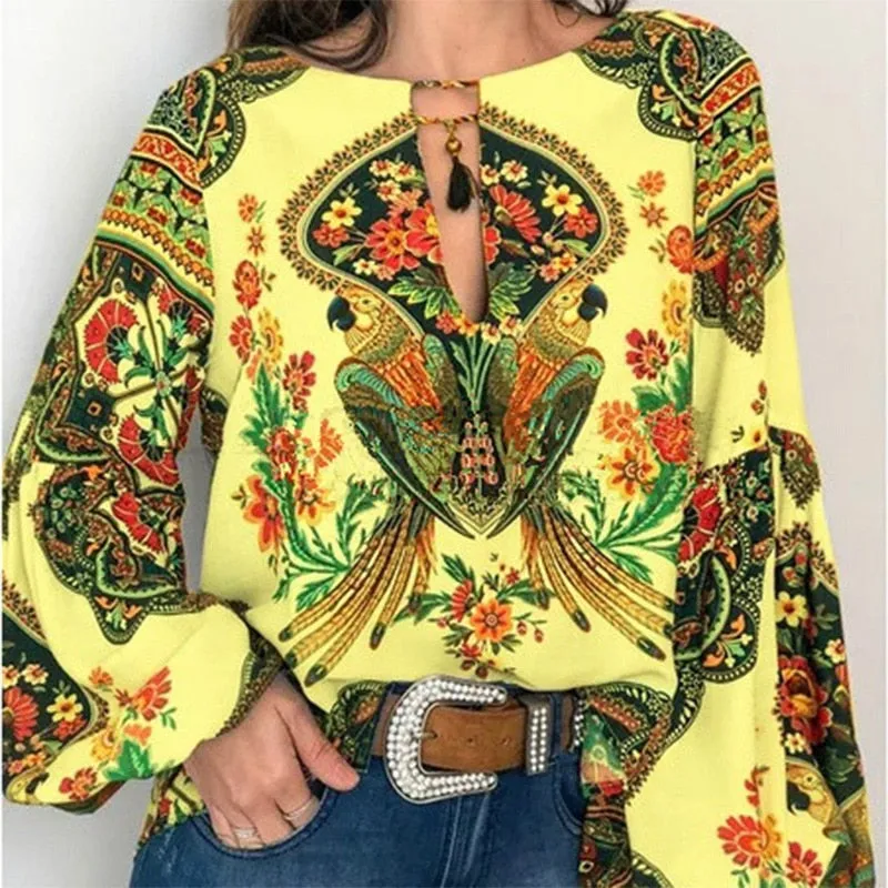 Bohemian Vintage Floral Blouse Plus sizes sold by Body Central product image thumbnail 4