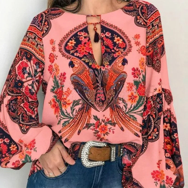 Bohemian Vintage Floral Blouse Plus sizes sold by Body Central product image thumbnail 3