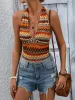 Geometric Halter Neck Cropped Tank sold by Body Central
