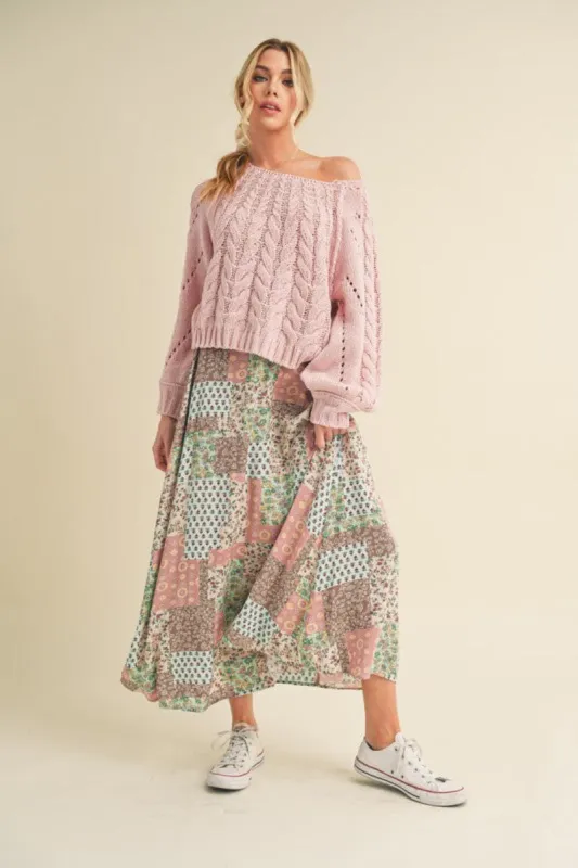 Printed Maxi Skirt sold by Body Central