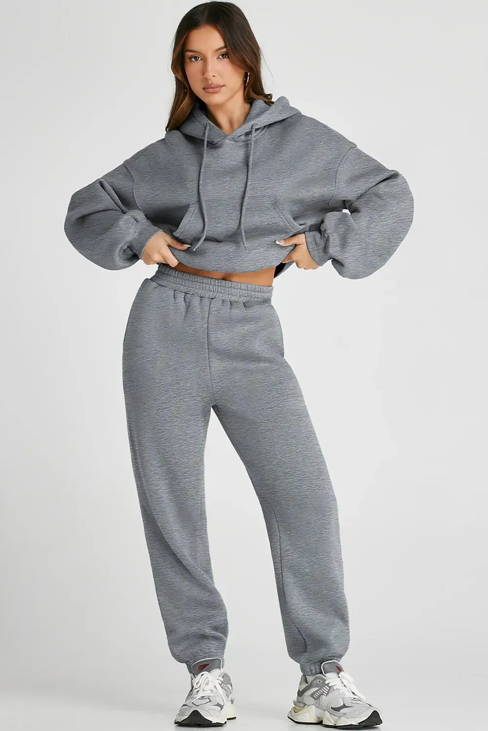 Dropped Shoulder Hooded Top and Pants Active Set sold by Body Central product image thumbnail 3