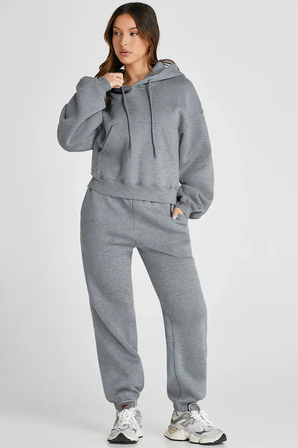Dropped Shoulder Hooded Top and Pants Active Set sold by Body Central product image thumbnail 2