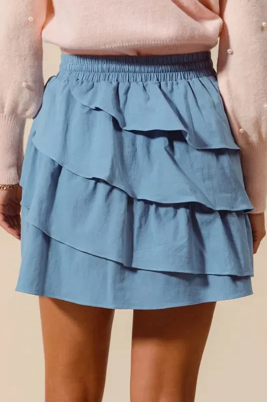 Asymmetrical Ruffled Game Day Skirt sold by Body Central product image thumbnail 3