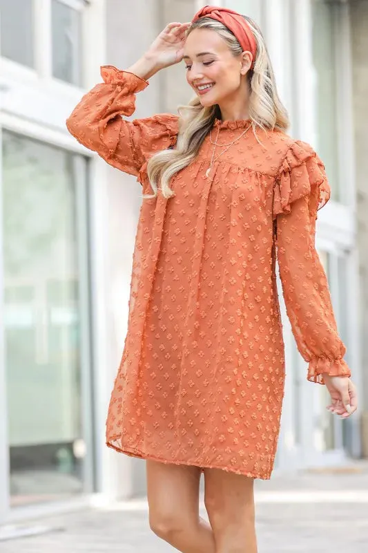 And The Why Lovely Ruffle Shoulder with Textured Woven Dress sold by Body Central product image thumbnail 2