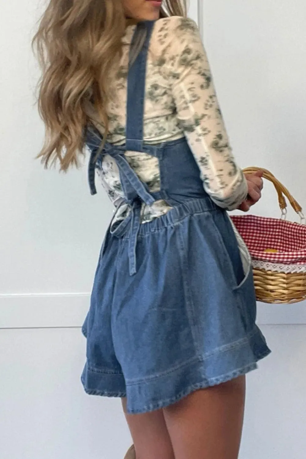 Wide Strap Square Neck Denim Overalls sold by Body Central product image thumbnail 3