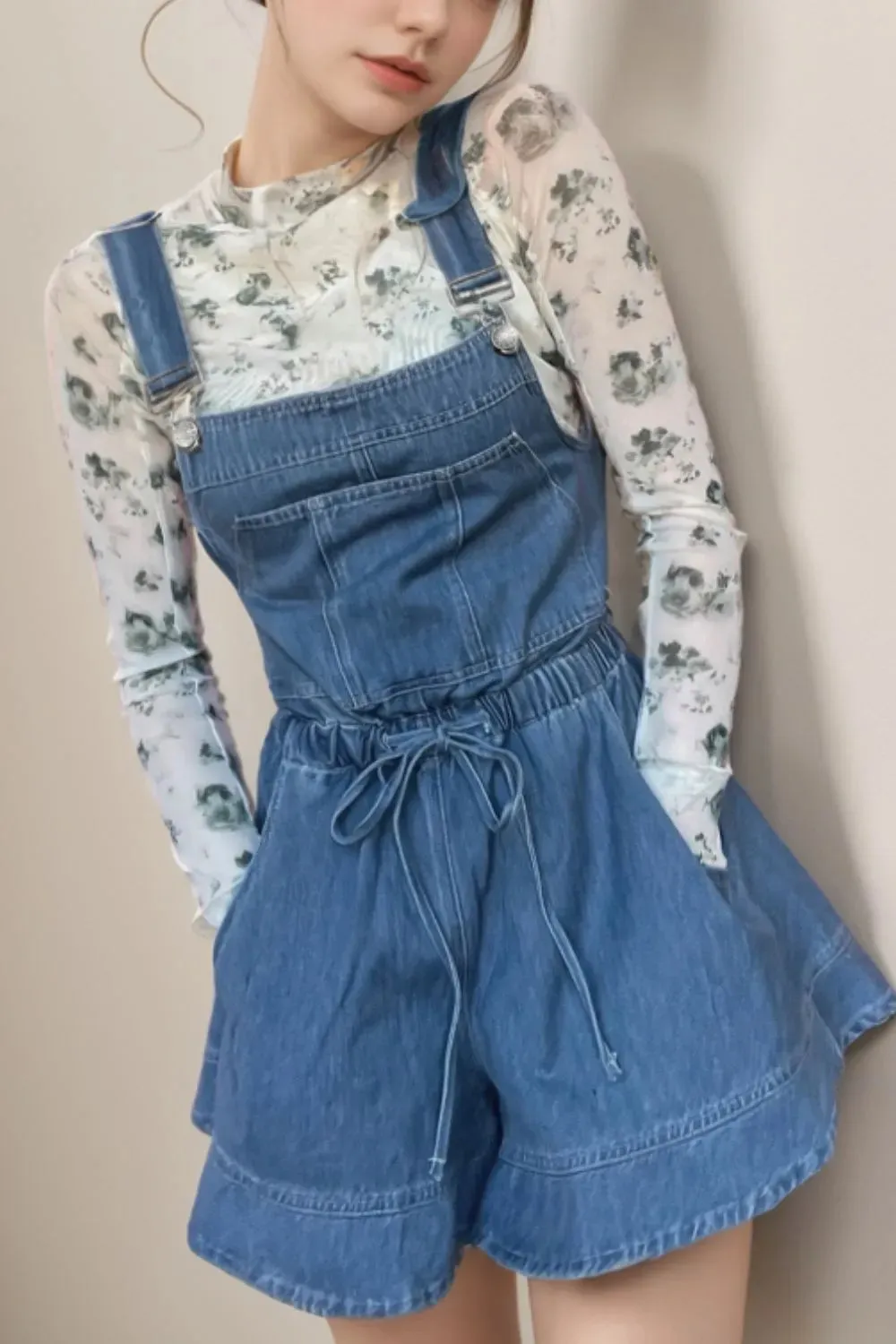 Wide Strap Square Neck Denim Overalls sold by Body Central