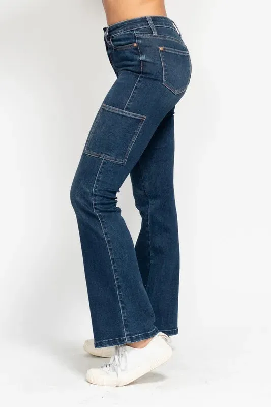 Full Size High Waist Cargo Bootcut Jeans Plus Size sold by Body Central product image thumbnail 4