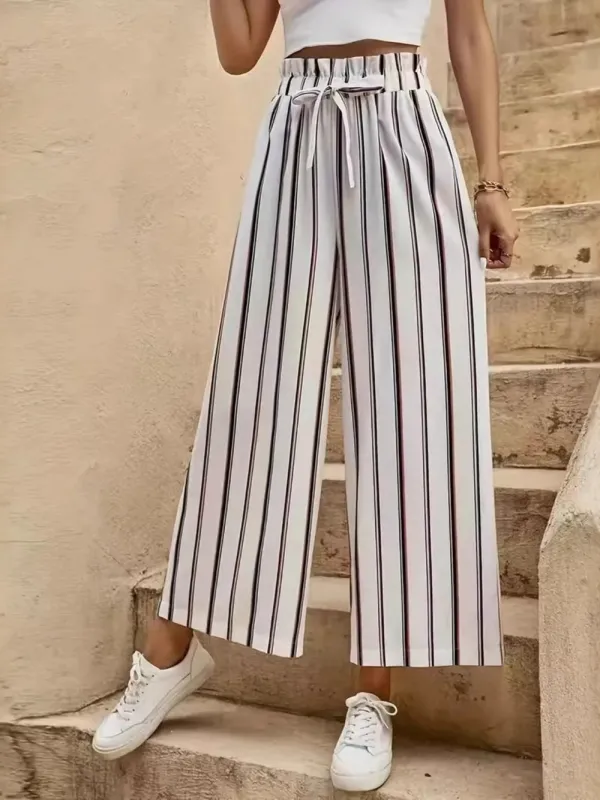 Tied Striped Wide Leg Pants sold by Body Central