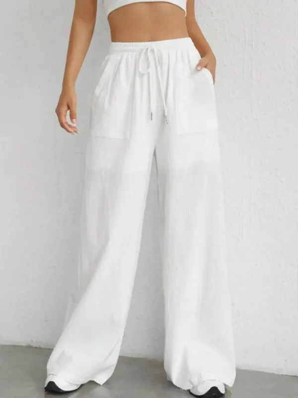 Drawstring Wide Leg Pants sold by Body Central