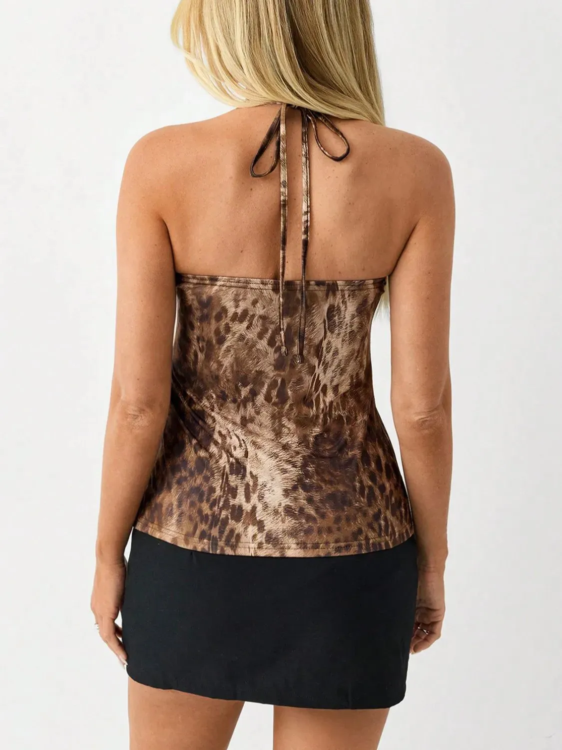 Leopard Halter Neck Cami sold by Body Central product image thumbnail 4