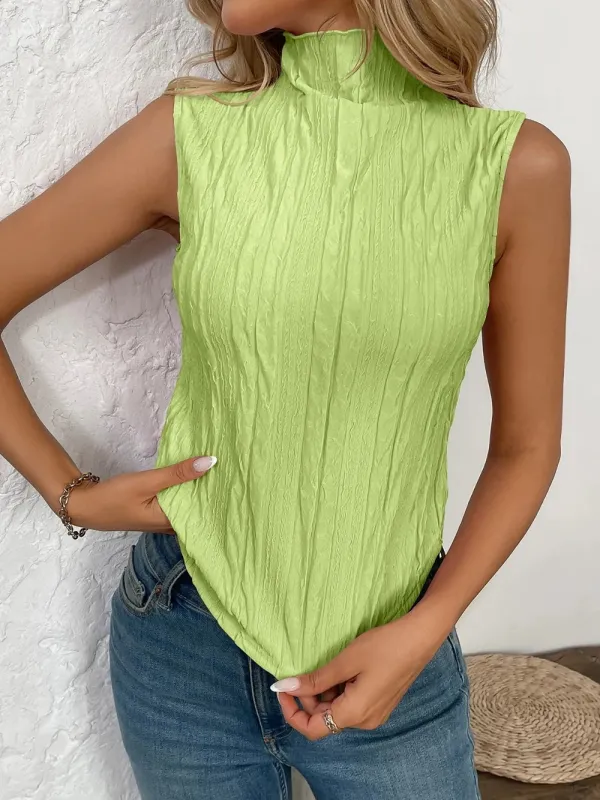 Texture Turtleneck Sleeveless Top sold by Body Central