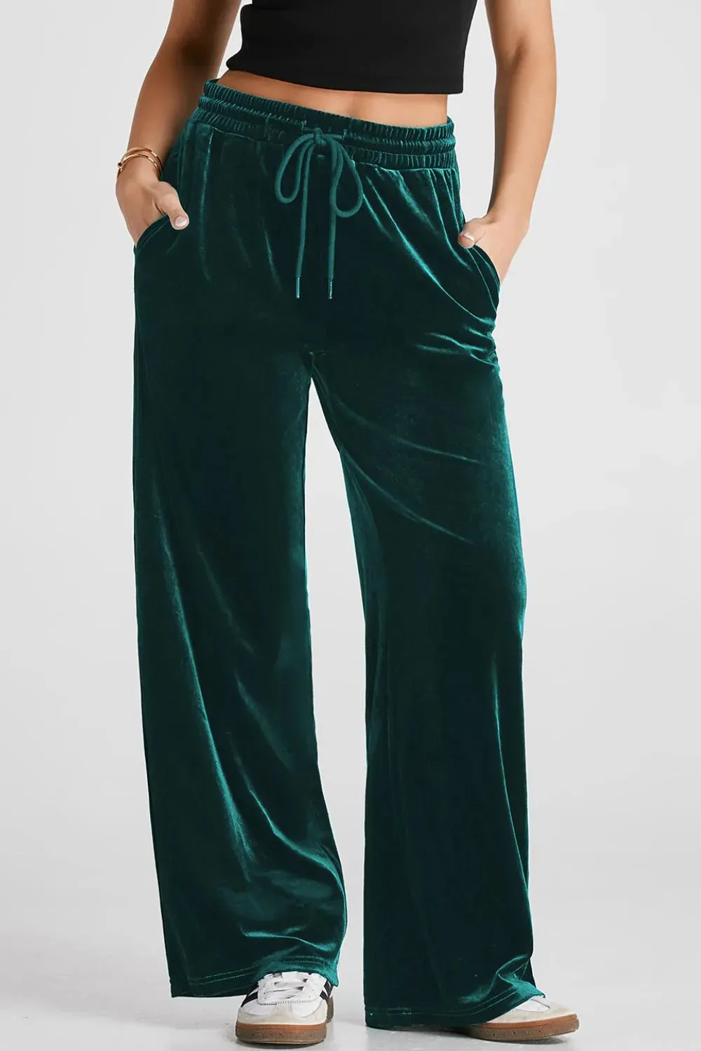 Drawstring Waist Wide Leg Active Pants sold by Body Central product image thumbnail 4