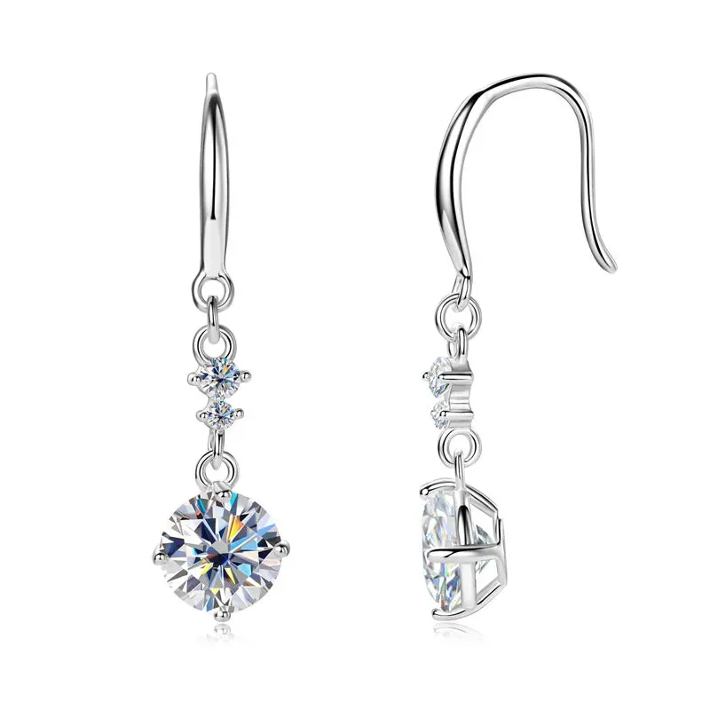 2 Carat Moissanite 925 Sterling Silver Earrings sold by Body Central product image thumbnail 5