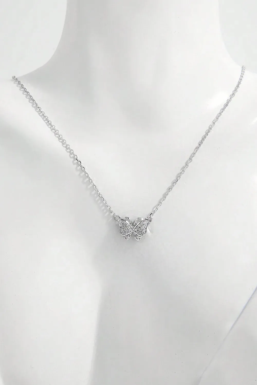 925 Sterling Silver Zircon Butterfly Pendant Necklace sold by Body Central product image thumbnail 3