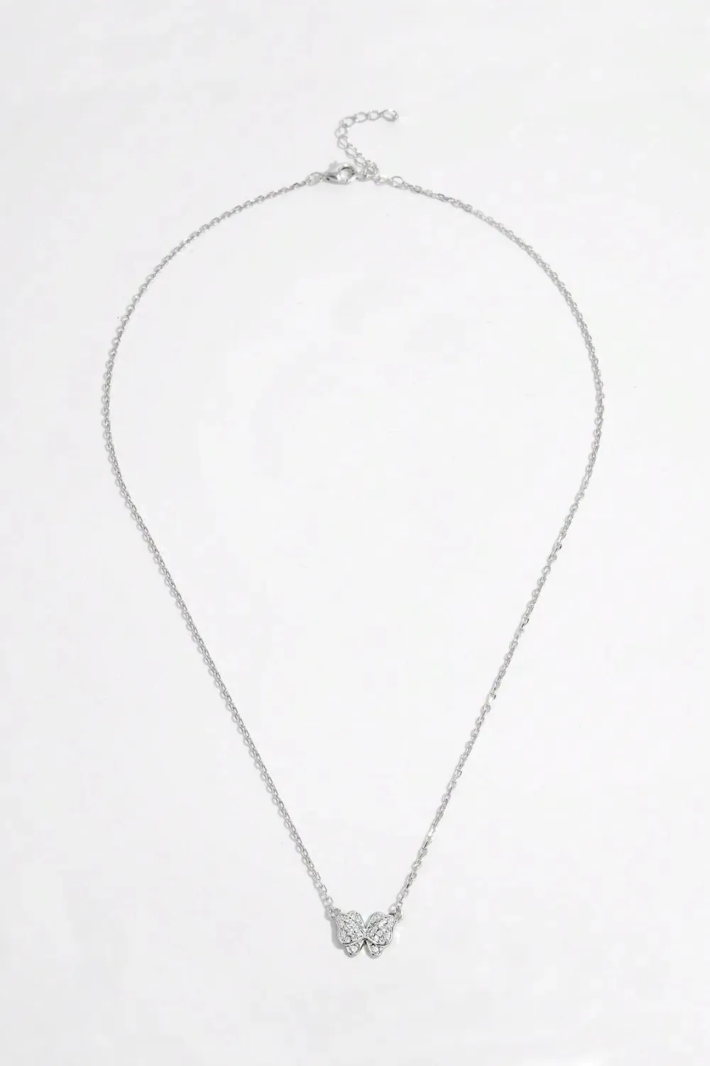 925 Sterling Silver Zircon Butterfly Pendant Necklace sold by Body Central product image thumbnail 4