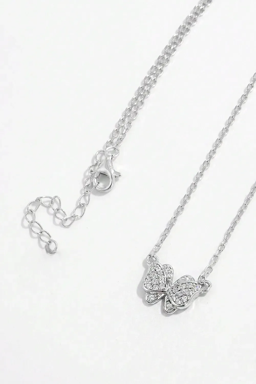 925 Sterling Silver Zircon Butterfly Pendant Necklace sold by Body Central product image thumbnail 2