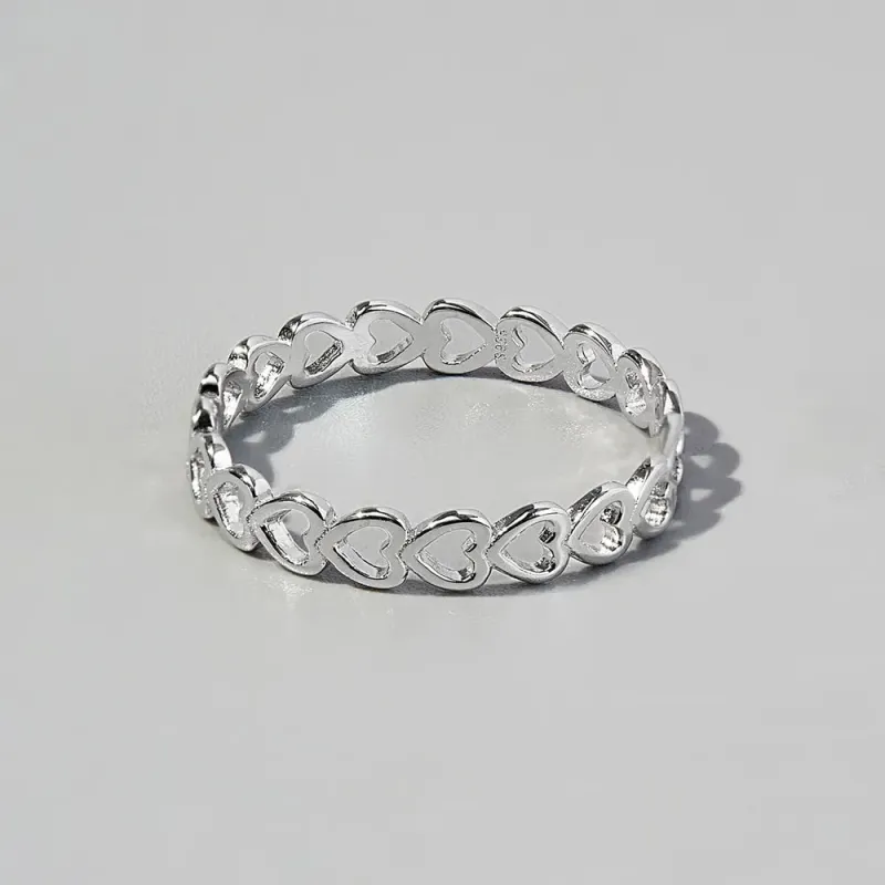 925 Sterling Silver Heart Link Ring sold by Body Central