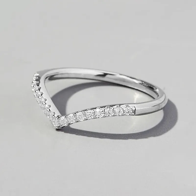 V Shape Inlaid Zircon 925 Sterling Silver Ring sold by Body Central