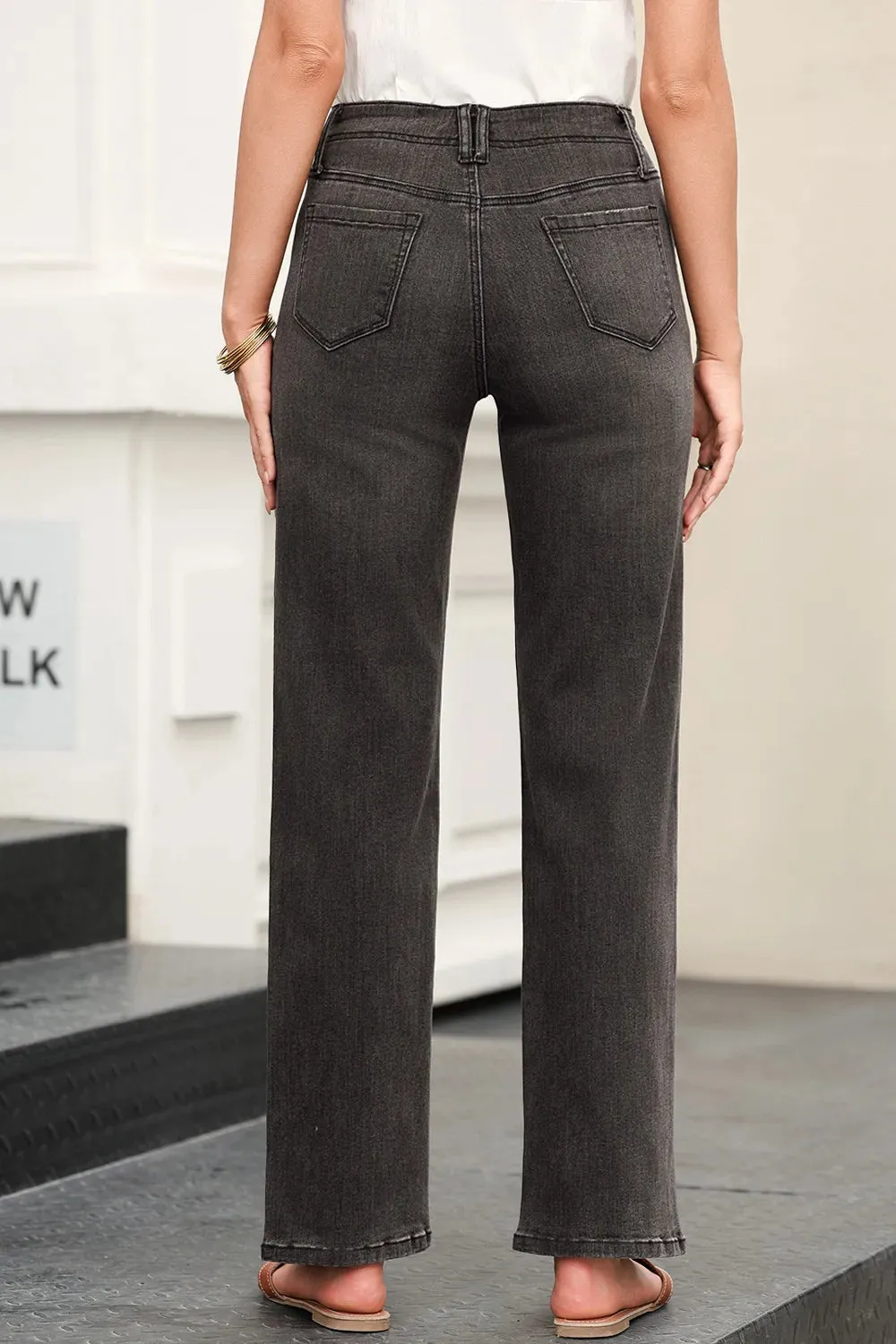 High-Waisted Wide-Leg Vintage Wash Jeans sold by Body Central product image thumbnail 5