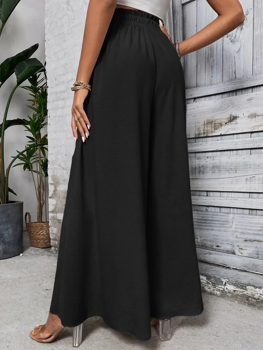 Tied High Waist Wide Leg Pants sold by Body Central product image thumbnail 4