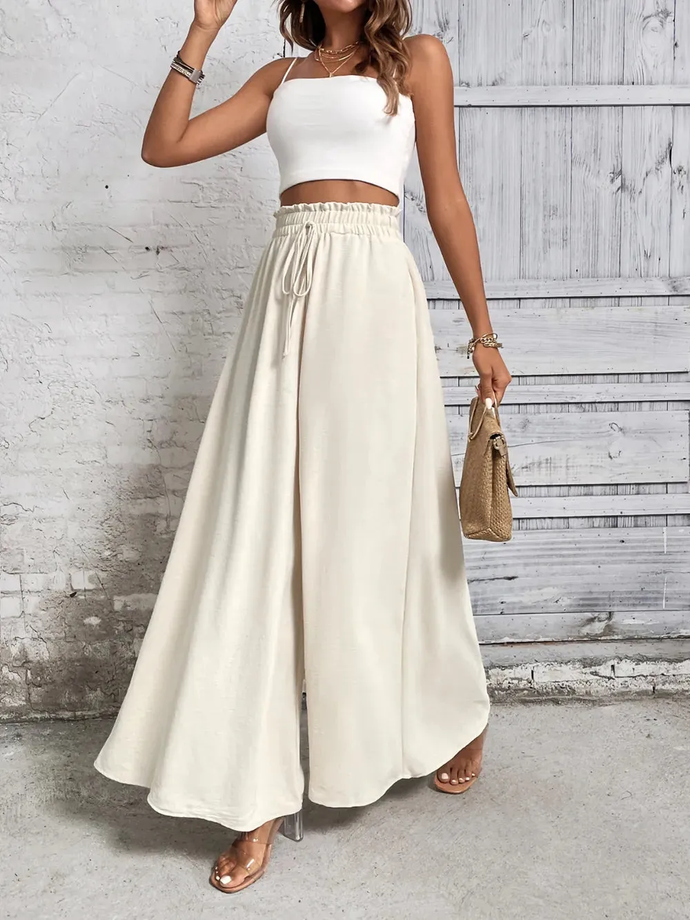 Tied High Waist Wide Leg Pants sold by Body Central product image thumbnail 3