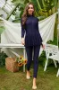Mock Neck Long Sleeve One-Piece Swimwear sold by Body Central