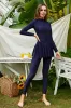 Mock Neck Long Sleeve One-Piece Swimwear sold by Body Central