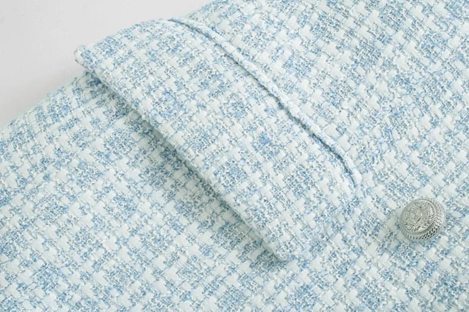 Stylish Tweed Turn-down Collar Double Breasted Pockets Jacket sold by Body Central product image thumbnail 4