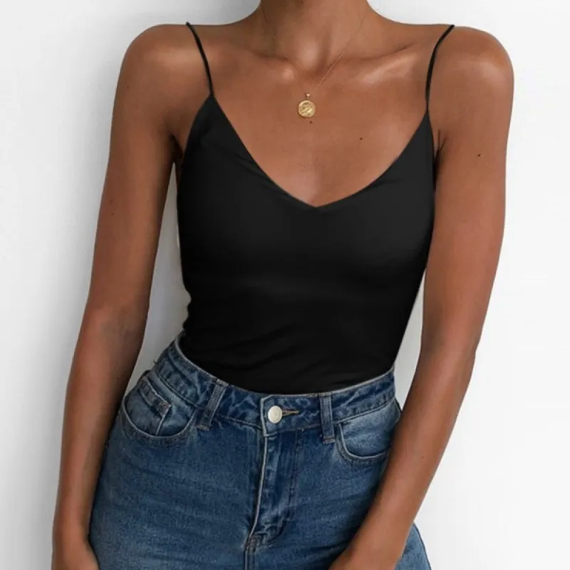 Top Sexy Strap Slim Sleeveless Camisole sold by Body Central