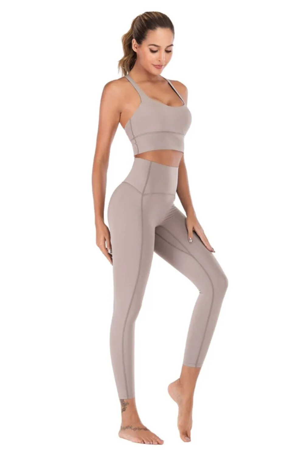 Yoga Fitness Workout High Waist Sportswear Set sold by Body Central product image thumbnail 2