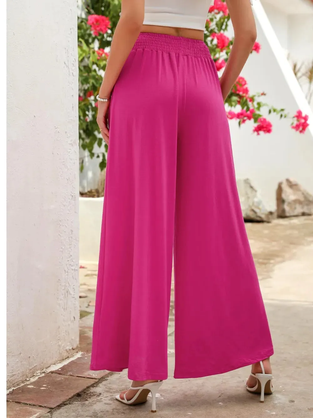 Pocketed Elastic Waist Wide Leg Pants sold by Body Central product image thumbnail 5