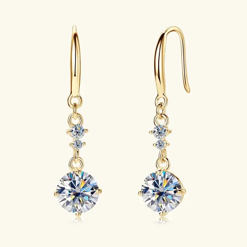 2 Carat Moissanite Stone Earrings - 925 Sterling Silver sold by Body Central