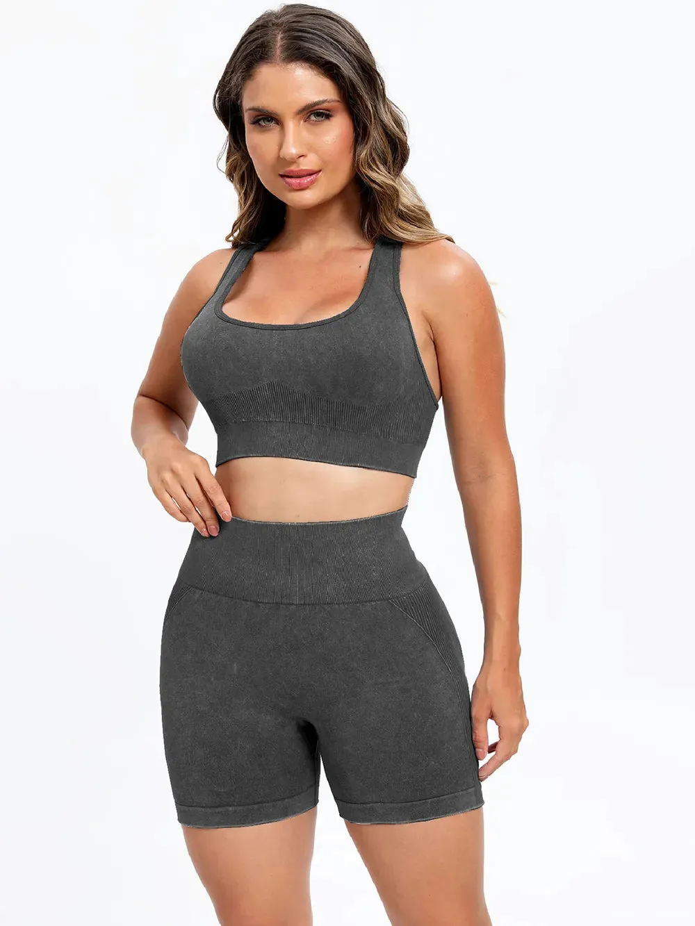 Scoop Neck Wide Strap Top and Shorts Active Set sold by Body Central product image thumbnail 4