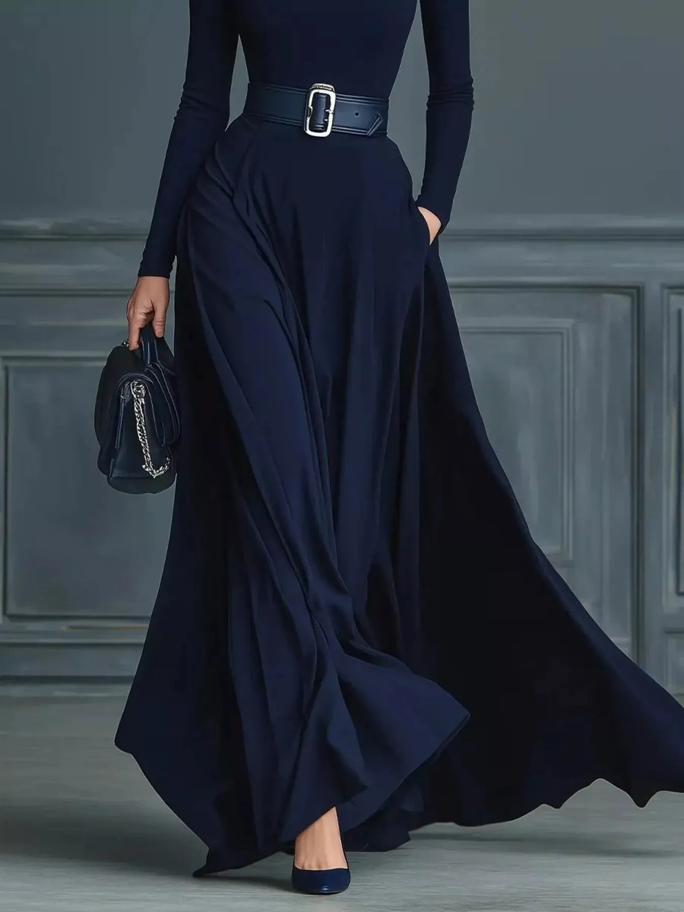 Turtleneck Long Sleeve Maxi Dress sold by Body Central product image thumbnail 3