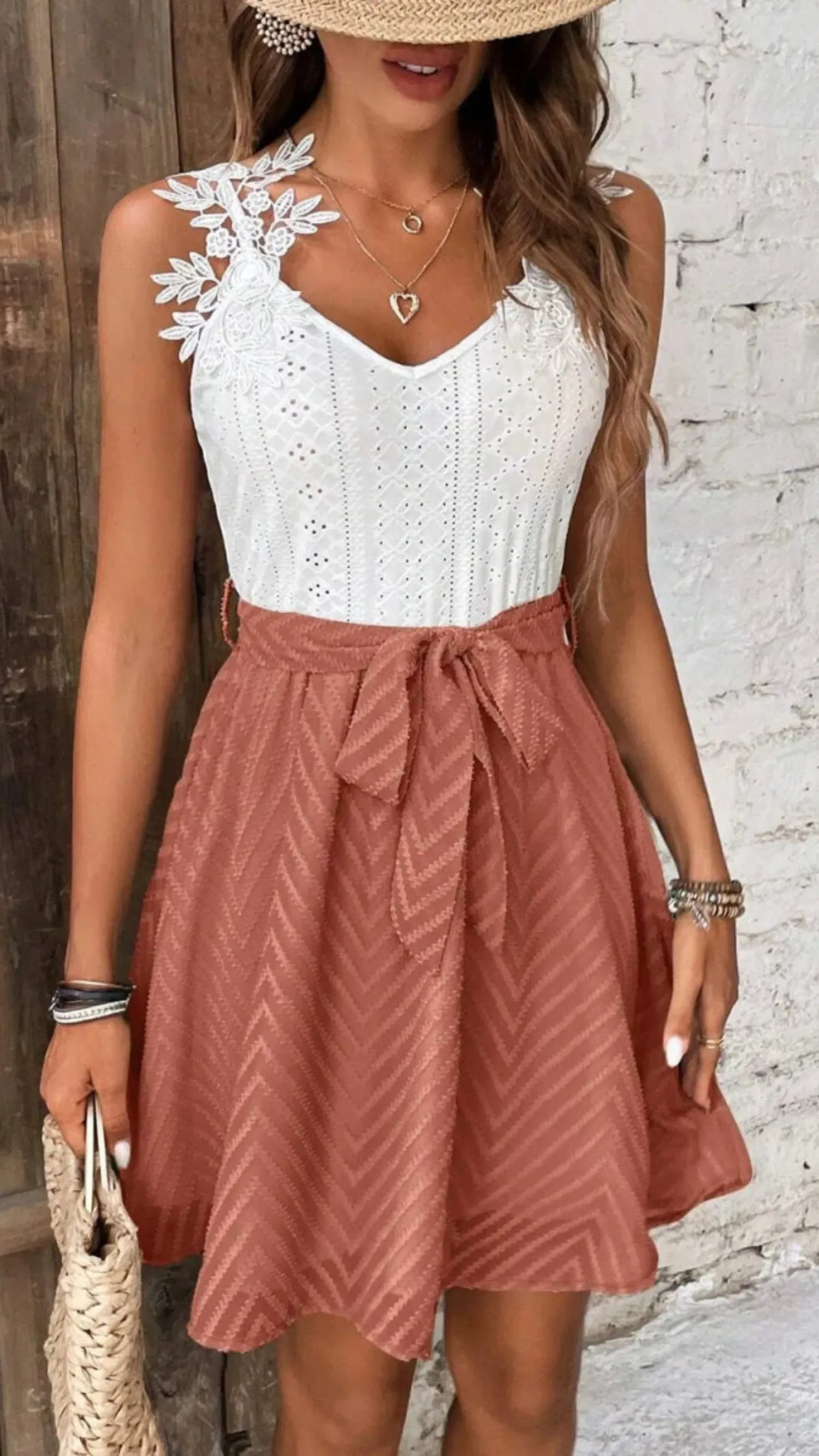 Lace Tie Waist Mini Cami Dress sold by Body Central