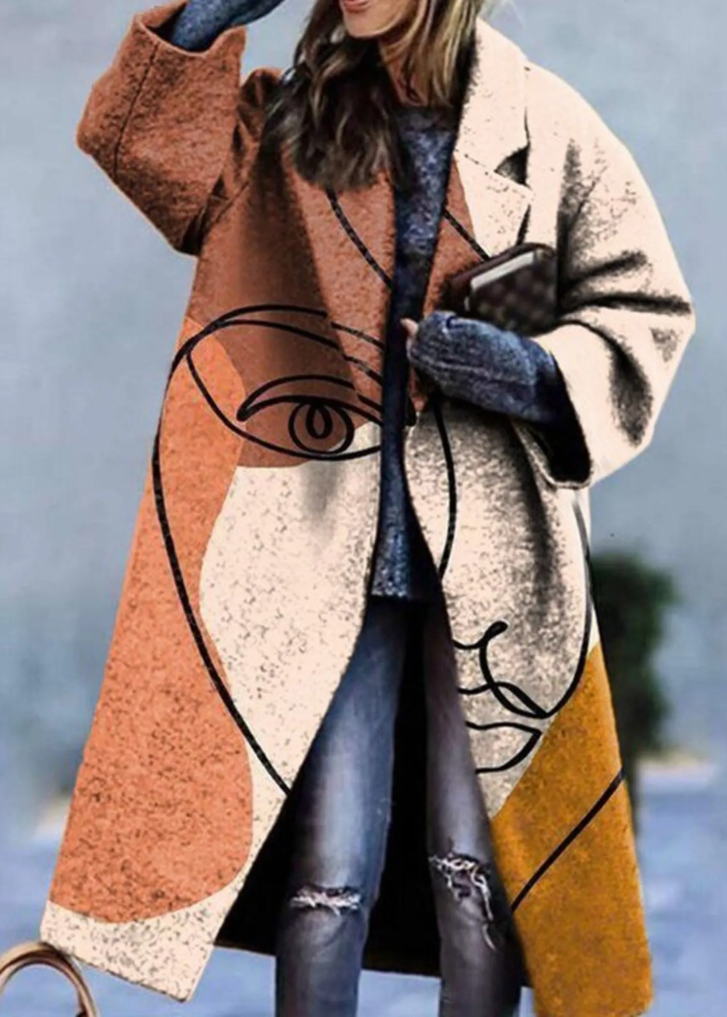 Elegant Outwear Single Button Loose Wool Coat sold by Body Central product image thumbnail 5