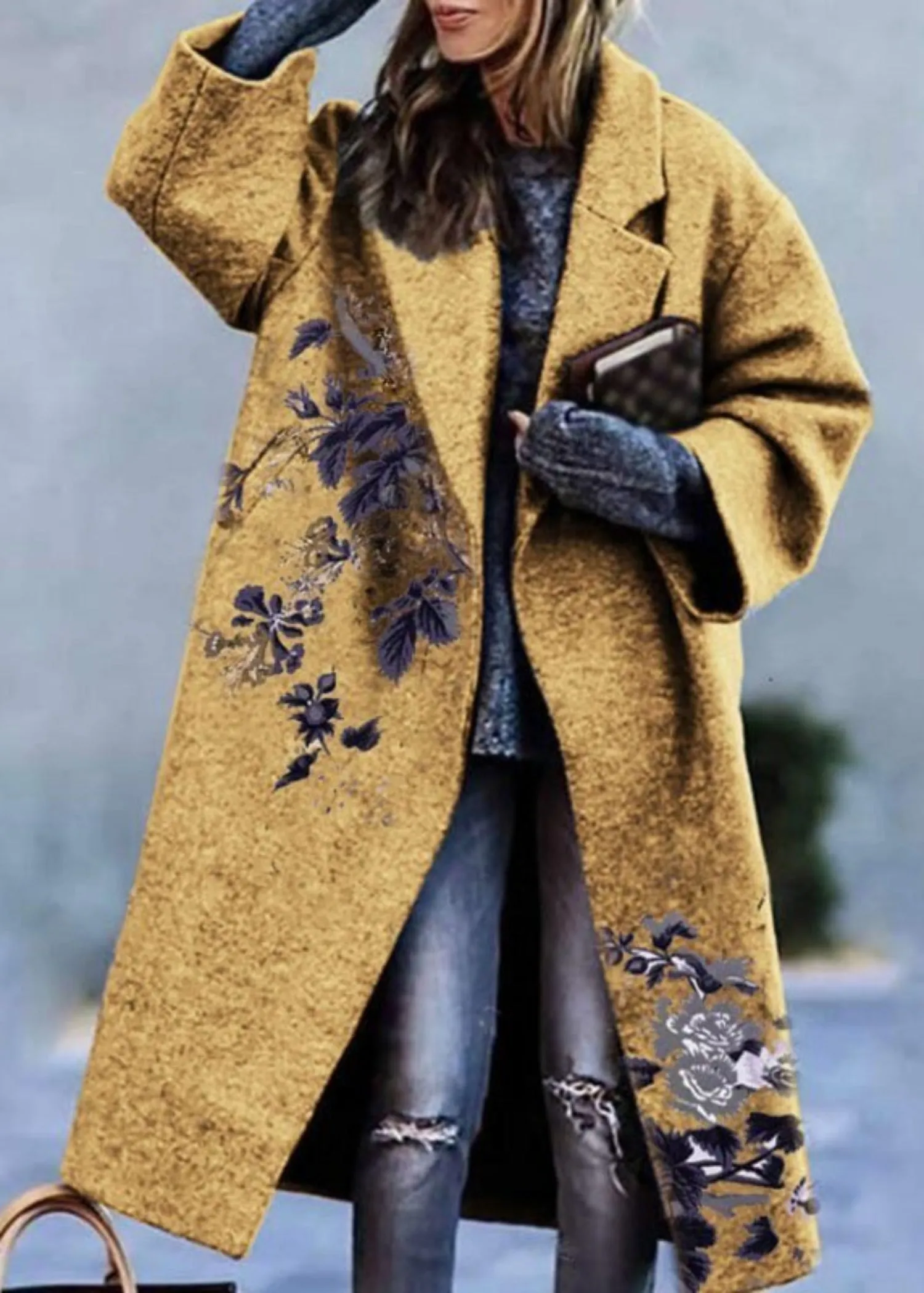 Elegant Outwear Single Button Loose Wool Coat sold by Body Central product image thumbnail 4
