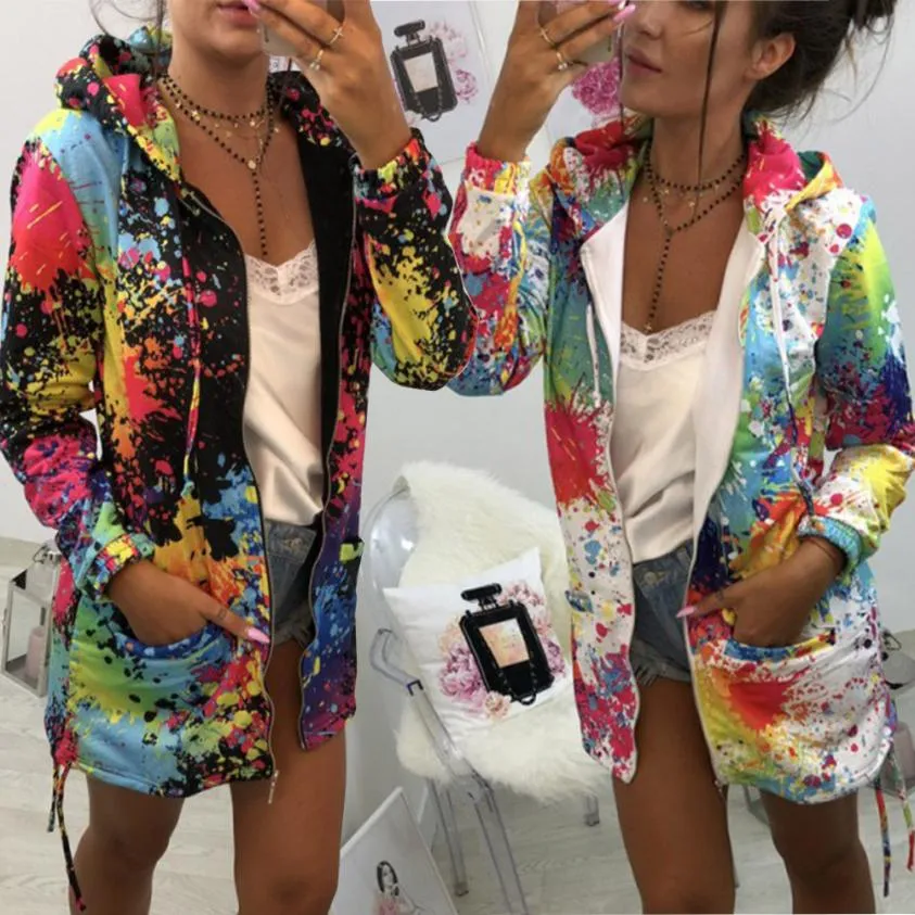 Fashion Tie dyeing Print Outwear Sweatshirt Hooded Jacket sold by Body Central product image thumbnail 5