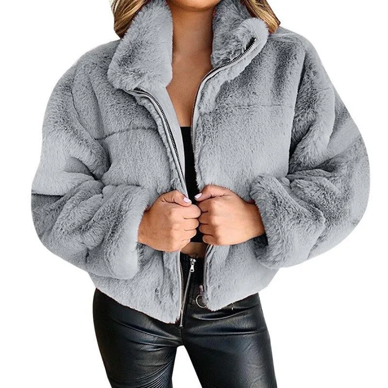 Cropped Fluffy Faux Fur Overcoat sold by Body Central product image thumbnail 5