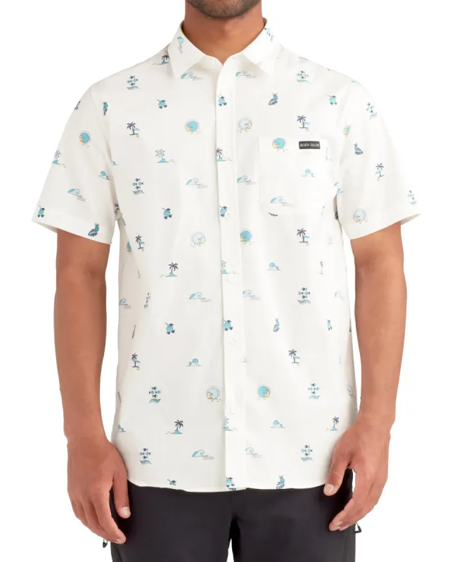 Tropic Trip Button-Up Shirt - White sold by Body Glove