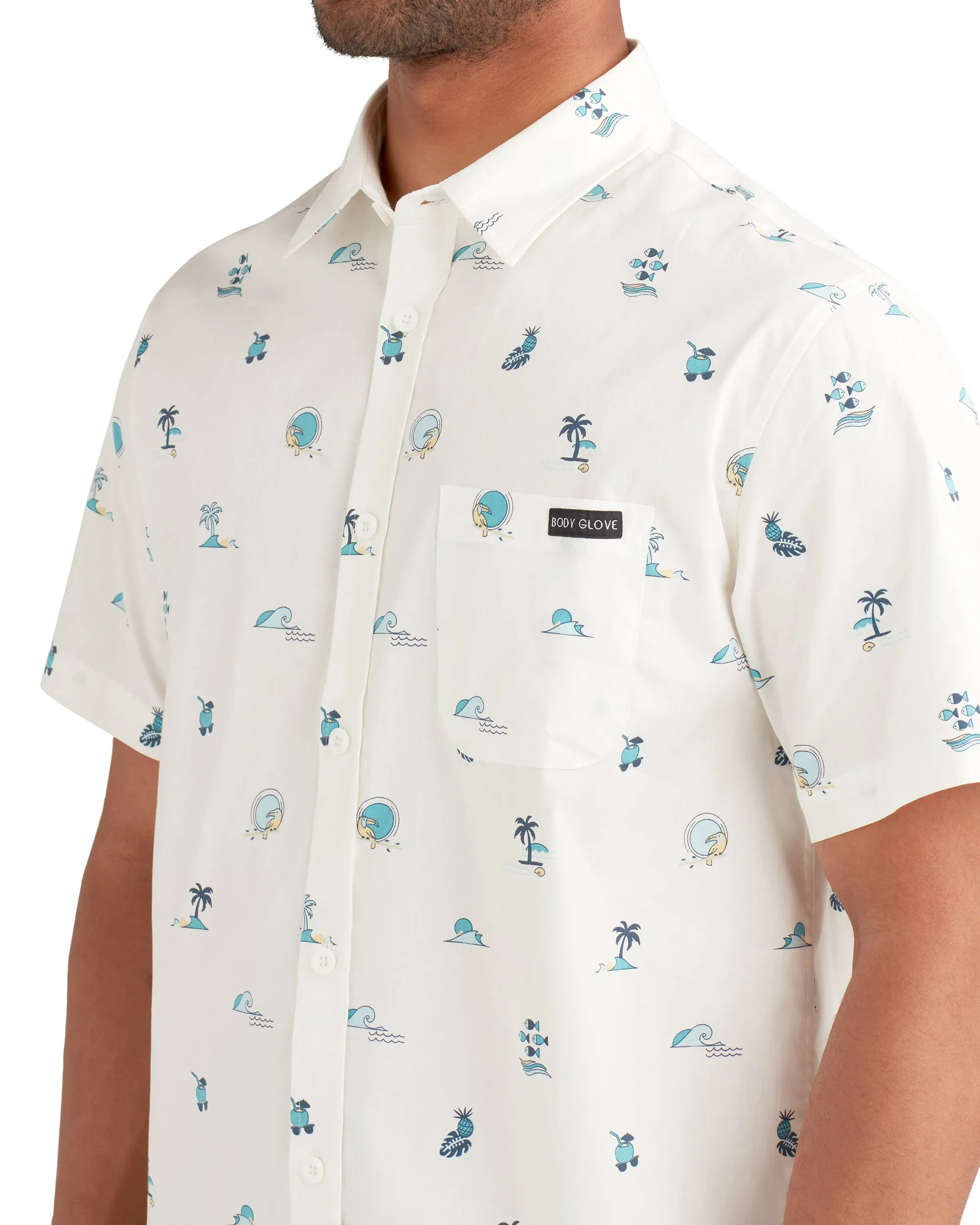 Tropic Trip Button-Up Shirt - White sold by Body Glove product image thumbnail 3